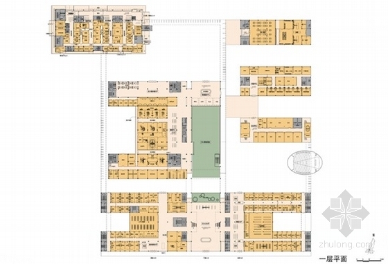 [浙江]13层现代风格医院规划及单体设计方案文本(含CAD)-医院规划平面图
