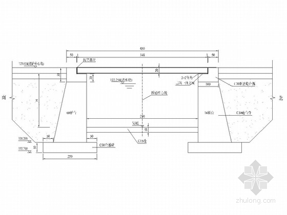 [浙江]现浇混凝土板桥施工图设计25张-断面布置图 