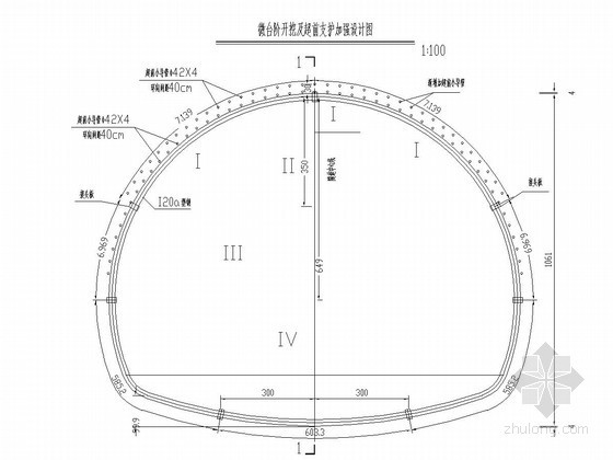 隧道加强支护资料下载-隧道微台阶开挖及超前支护加强设计图