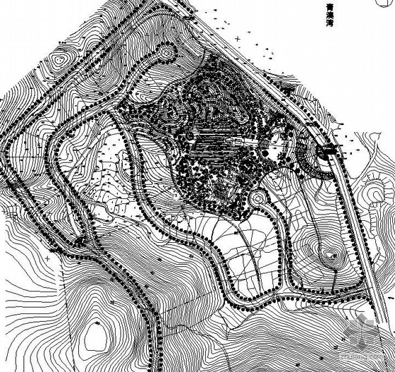 嘉定石岗门塘湿地公园平面图资料下载-某盆景公园规划总平面图