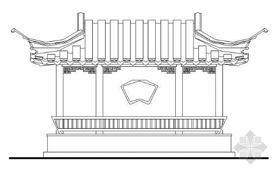 景观亭子中式节点图资料下载-古建亭子建筑方案图系列-扇亭
