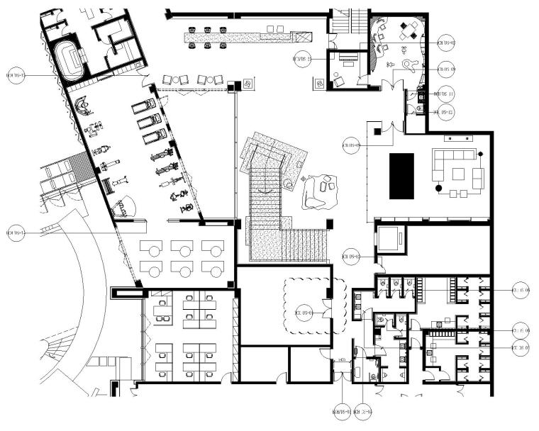 cad大堂楼梯资料下载-香港Moty's   Design-成都悦城会所室内装修设计|CAD施工图+物料表+效果图
