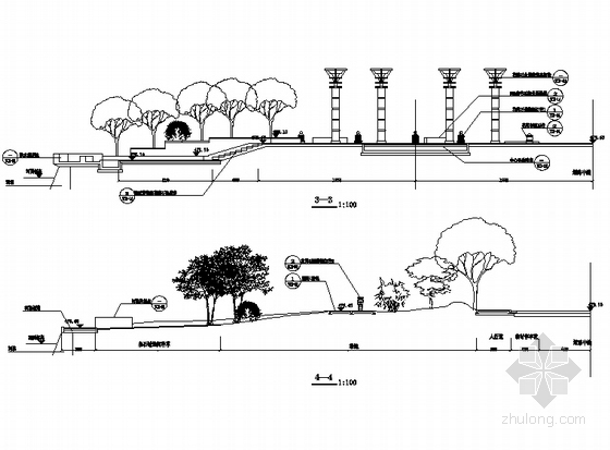 [成都]滨水居住区滨水休闲区域园林景观工程施工图-图8