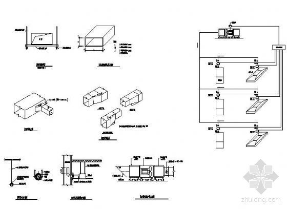 风管cad大样图资料下载-风机风管及控制大样图