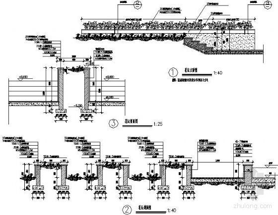 景观剖立面图画法资料下载-组合花坛剖立面图
