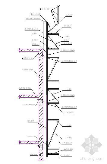 高层升降机脚手架方案资料下载-高层施工附着式升降脚手架施工工法