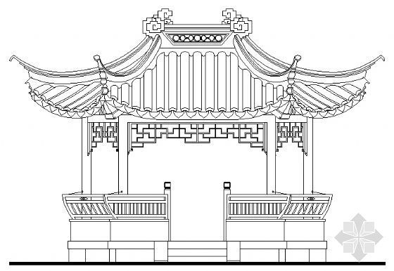 六角重檐仿古亭子资料下载-古建亭子建筑方案图系列-长六角亭