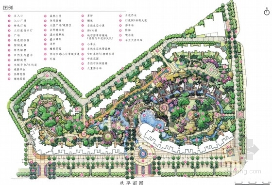 小区喷泉设计资料下载-[深圳]夏威夷热带风情住宅小区景观设计方案