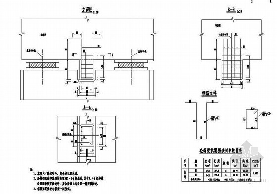 防震节点图纸资料下载-匝道桥梁箱梁防震挡块钢筋构造节点详图设计