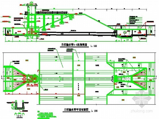 输水管渠设计流量资料下载-水库主坝输水管设计节点详图