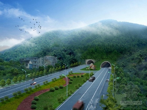 道路高程设计图资料下载-单向三车道隧道设计图（复线 初步设计）
