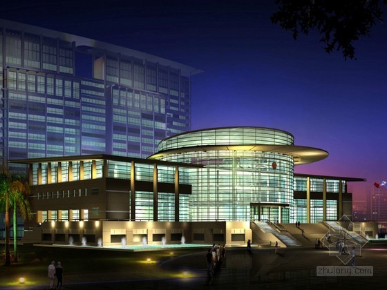 国家会议中心建筑设计方案资料下载-[温州]某会议中心方案文本