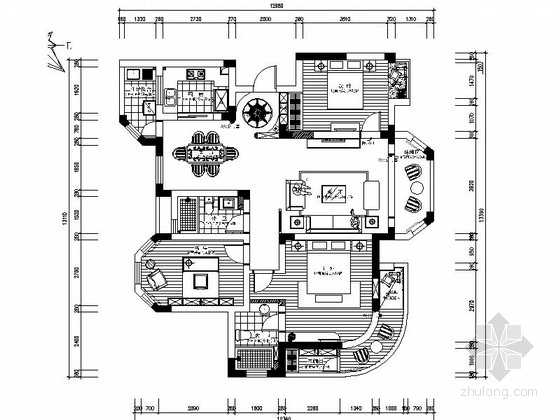 复式卧室效果图资料下载-[江苏]新中式优雅复式住宅CAD施工图（含效果图）