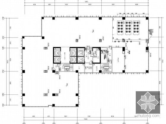 [广东]高层酒店建筑空调通风及防排烟系统设计施工图-天面风管平面图