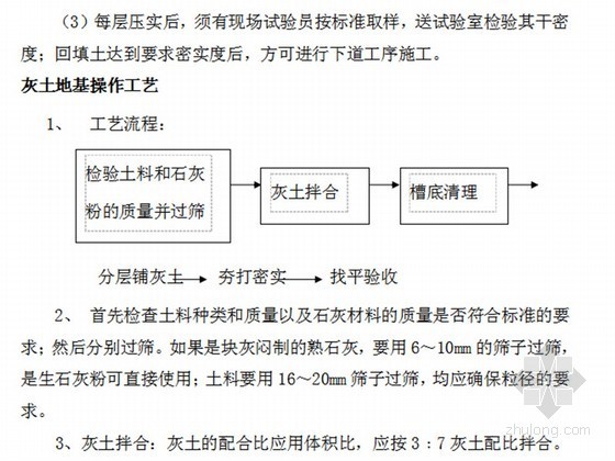 [宁夏]多层框架式实验楼施工组织设计-灰土地基操作工艺 