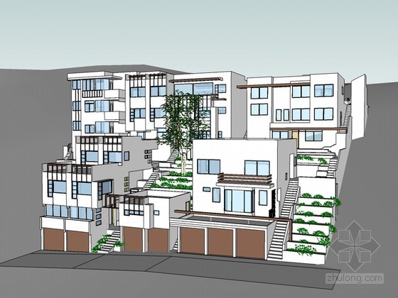 阿姆斯特丹老人集合住宅资料下载-集合住宅SketchUp模型下载