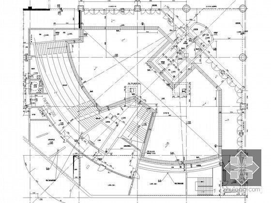 [河北]大型商业办公综合体给排水消防施工图（虹吸雨水）-下沉广场平面图