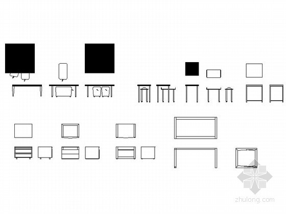 优雅现代的欧式家具资料下载-现代简约家具CAD图块下载