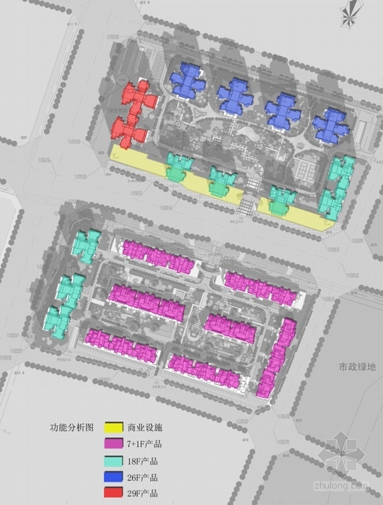 [四川]城市新区高档住宅区规划及单体建筑设计方案文本（含CAD）-城市新区高档住宅区规划及单体建筑分析图