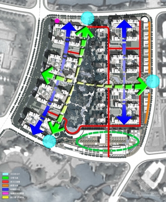 [上海]生态型小高层住宅区规划设计方案文本（国内知名地产）-生态型小高层住宅区规划设计分析图