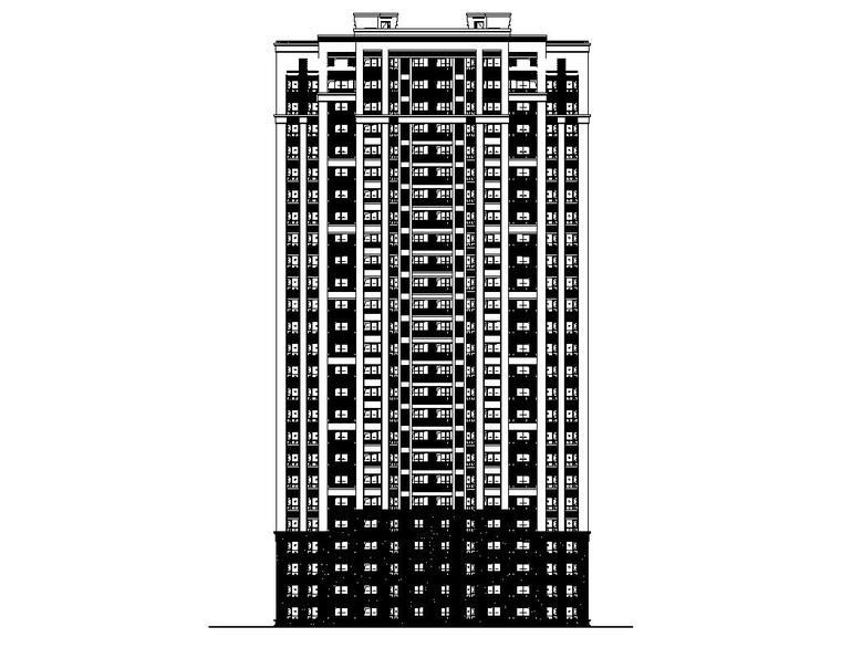 居住区新古典建筑设计资料下载-[上海]华夏新古典风格孔雀城七期居住区建筑施工图设计（CAD）