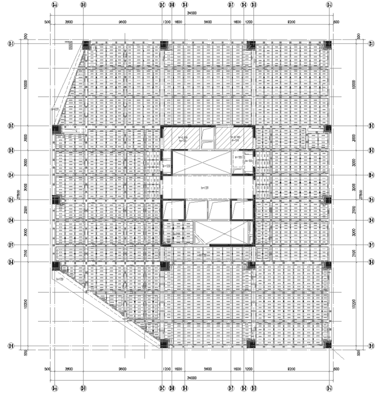 [福建]框架核心筒结构超高层办公建筑铝合金模板专项施工方案-10 13#楼配模示意图