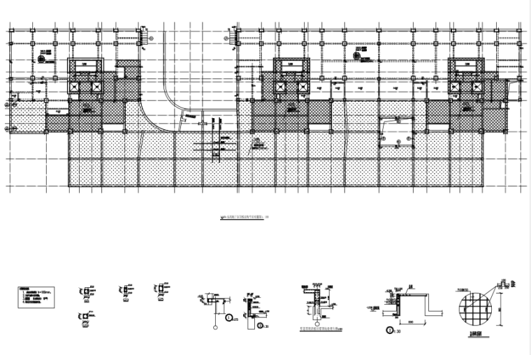 地下室施工平面cad图资料下载-单层大底盘地下室框剪结构施工图（CAD、7张）