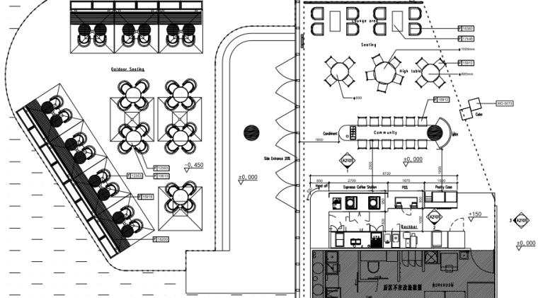 [杭州]星巴克-滨江阿里巴巴店装修施工图(CAD+PDF）-平面布置图