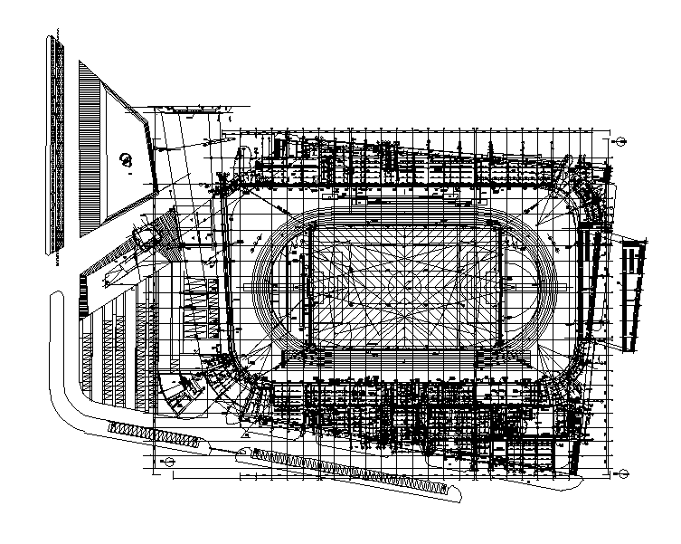江苏奥体中心全套给排水施工图-体育场一层给排水平面图