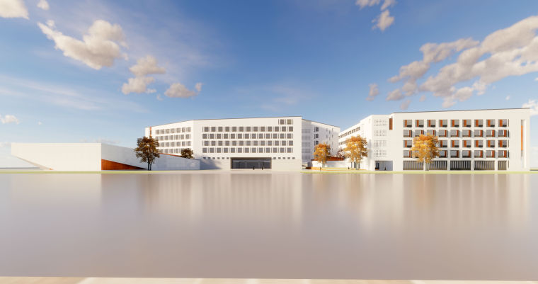 圣伊格纳西奥高中资料下载-现代风格高中建筑模型设计（2018年）