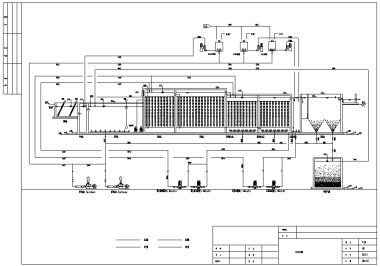 [海南]某果汁加工厂污水处理站安装施工图设计（CAD）-工艺流程图