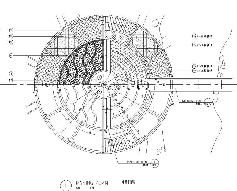 [浙江]水印康庭居住区景观施工图设计（包含CAD+50个文件）-铺装平面图二