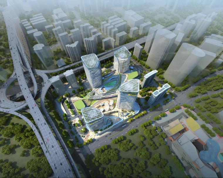 玉桥科技区的改造资料下载-[上海]黄浦区五里桥街道商办建筑模型设计