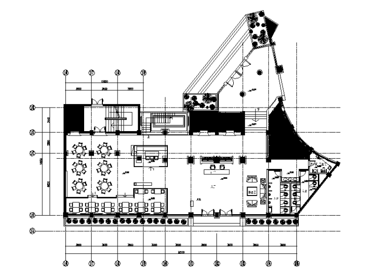 度假酒店规划效果图资料下载-[湖北]现代度假酒店餐厅设计CAD施工图（含效果图）