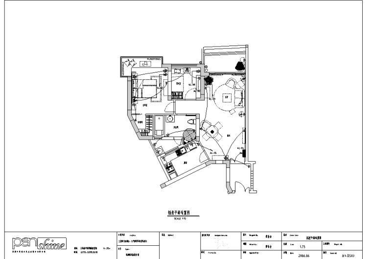 室内平面家具布置图资料下载-三亚时代海岸B1的白色夏威夷住宅室内设计施工图