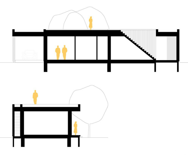 立陶宛极简主义Smelynes别墅剖面图 (13)