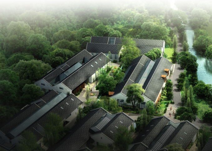 [浙江]中式工业创意文化产业园区景观改造设计方案（2017最新）-特色庭院景观效果图