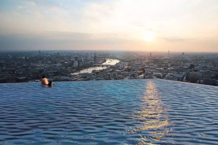 屋顶酒店游泳池资料下载-全球首个360度屋顶无边泳池有望现身伦敦