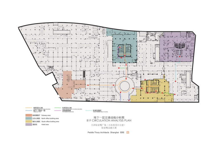 [天津]简约派精装办公空间室内设计施工图（含方案和效果图）-[天津]简约派精装办公空间室内设计流线图