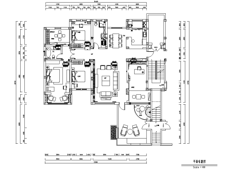 新中式居室软装资料下载-[河北]新中式三居室样板间施工图(含效果图+模型)