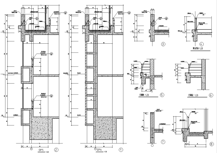 现代高层酒店综合建筑设计施工图CAD-现代高层酒店建筑设计节点结构图2