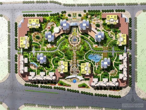 天津高层住宅区景观设计资料下载-重庆高层住宅区景观设计方案