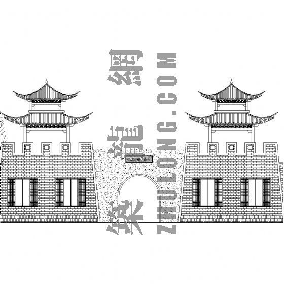 古建瓦大样图资料下载-上海古城公园古建--古墙遗韵城楼大样图
