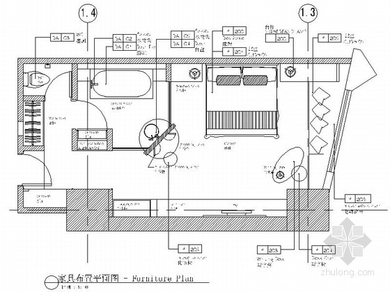 样板房室内设计cad资料下载-[上海]时尚豪华酒店样板房室内设计CAD施工图