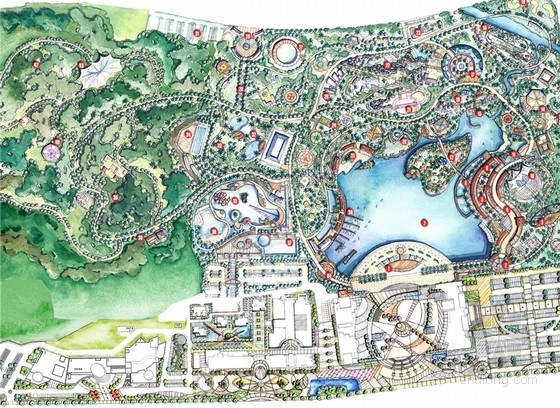 温州现代装修效果图资料下载-[温州]“加州风情”主题公园总体景观规划设计方案