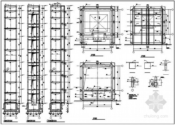 观光酒店设计资料下载-成都某8层酒店户外观光电梯结构设计图