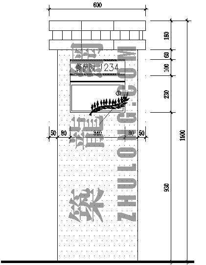 中式园林墙施工图资料下载-园林信报箱施工图