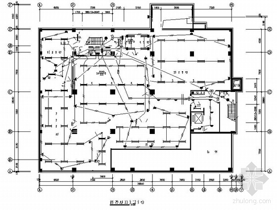 学校综合楼平面设计资料下载-某综合楼照明平面图