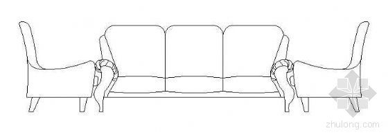cad立面家具图块资料下载-沙发立面CAD图块8