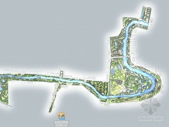 带状绿地规划设计案例资料下载-[武汉]某河道绿地规划设计